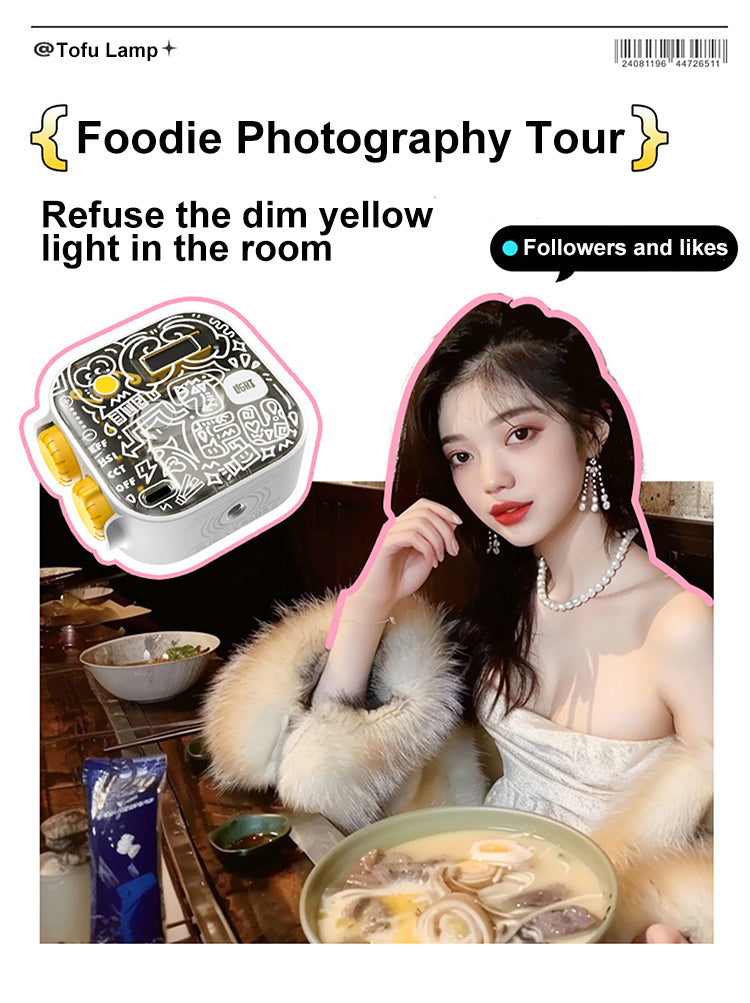 SIDANDE TOFU RGB LED Fill Light,Built-in 60pcs LED Beads Support 21 kinds Modes