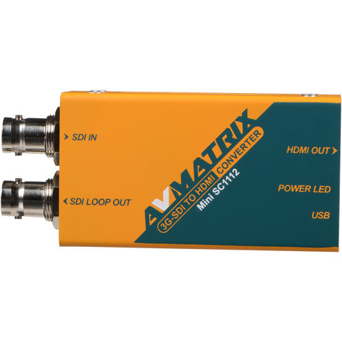 Conversor de transmissão de bolso AVMATRIX Mini SC1112 3G-SDI para HDMI