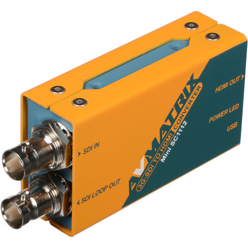 Conversor de transmissão de bolso AVMATRIX Mini SC1112 3G-SDI para HDMI