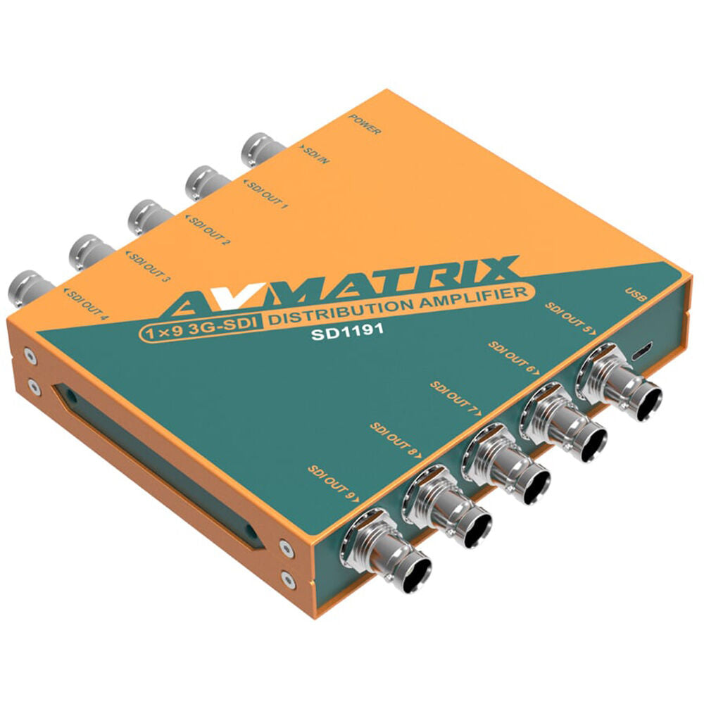 Amplificador de Distribuição de Reclocking AVMATRIX 1x9 3G-SDI SD1191