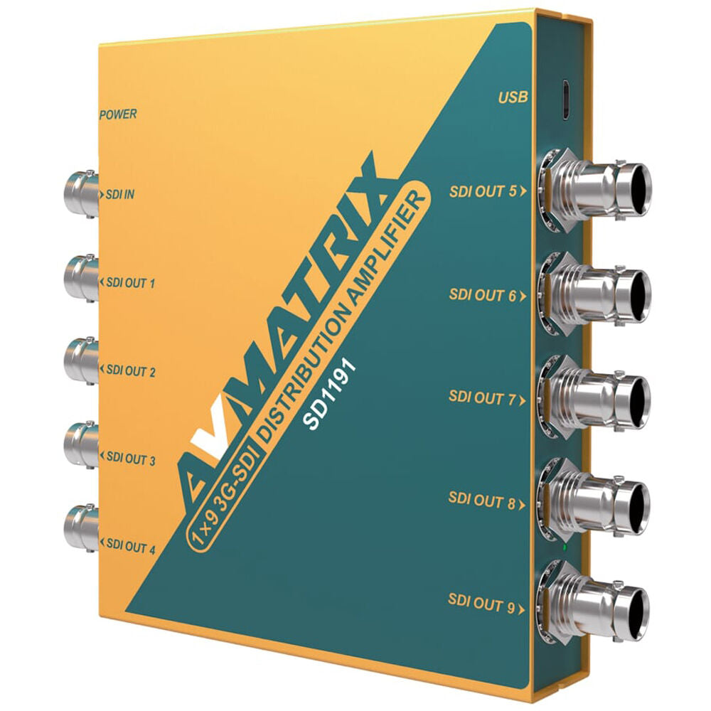 Amplificador de Distribuição de Reclocking AVMATRIX 1x9 3G-SDI SD1191