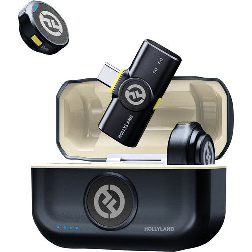 Sistema de microfone sem fio Hollyland LARK M2 DUO para 2 pessoas com conector USB-C