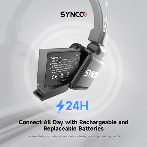 Fone de ouvido sem fio Synco X-Talk X1 para intercomunicação de ouvido único (2,4 GHz)