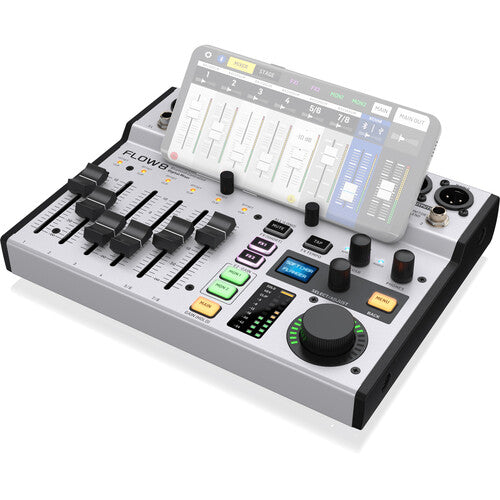 Mesa de som digital Behringer FLOW 8 com áudio e controle Bluetooth