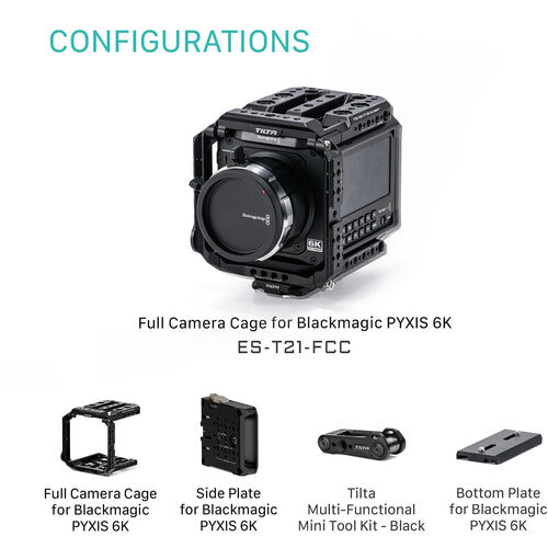 Gaiola de câmera completa Tilta para Blackmagic PYXIS 6K/12K ES-T21-FCC