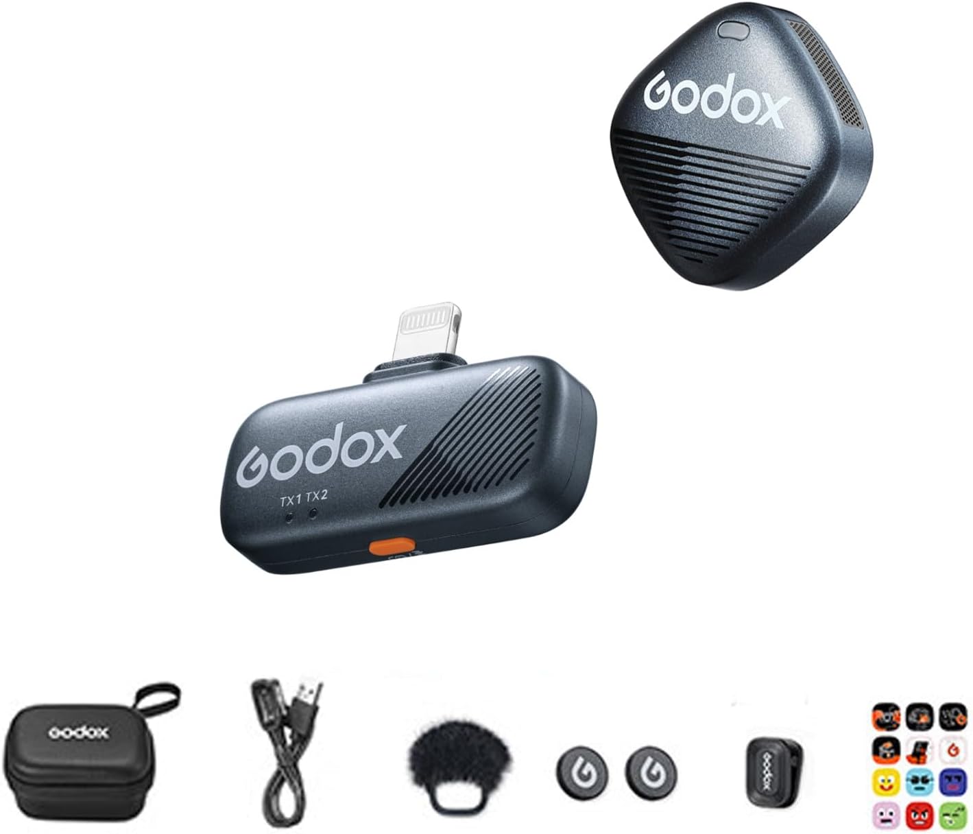 GODOX Cube-SL Kit 1 Microfone de lapela sem fio 2.4G
