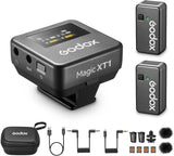 Microfone de lapela sem fio GODOX Magic XT1 com tela sensível ao toque para câmera/Android/iPhone 15 e 16/PC