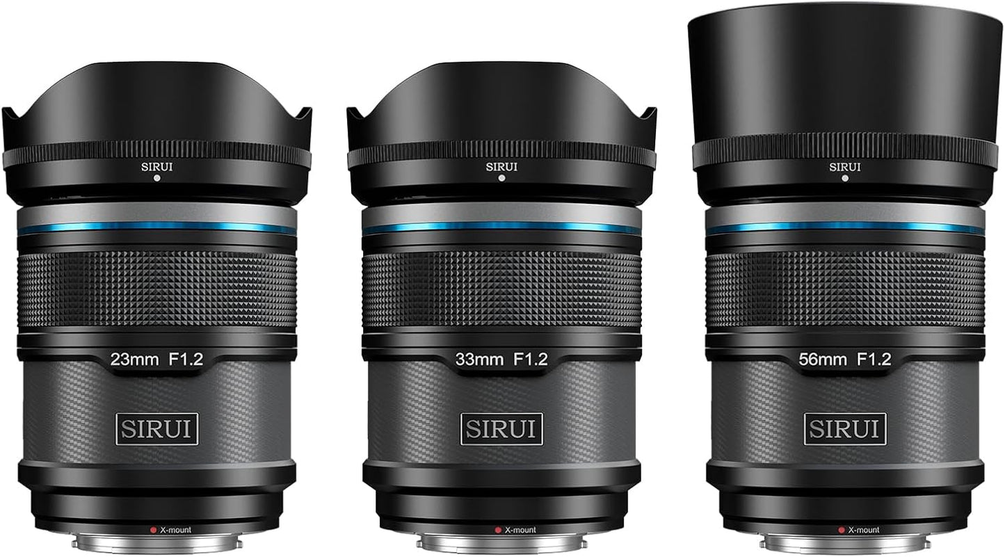 Conjunto de lentes de foco automático APS-C SIRUI Sniper 16 mm, 23 mm, 33 mm, 56 mm e 75 mm, lente grande angular F1.2