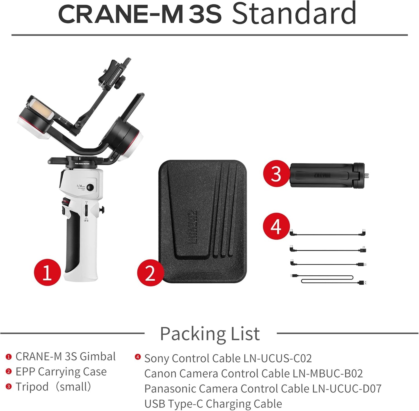 Estabilizador de 3 eixos Zhiyun Crane M3S Gimbal portátil