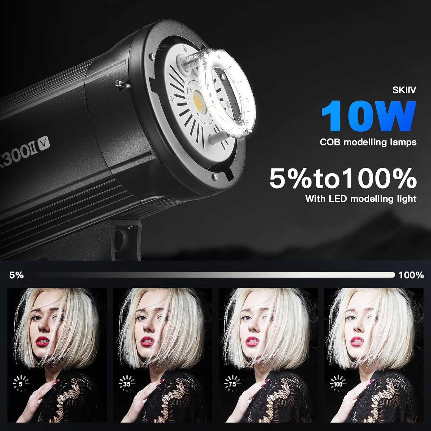 Flash estroboscópico de estúdio fotográfico Godox SK300IIV 220V