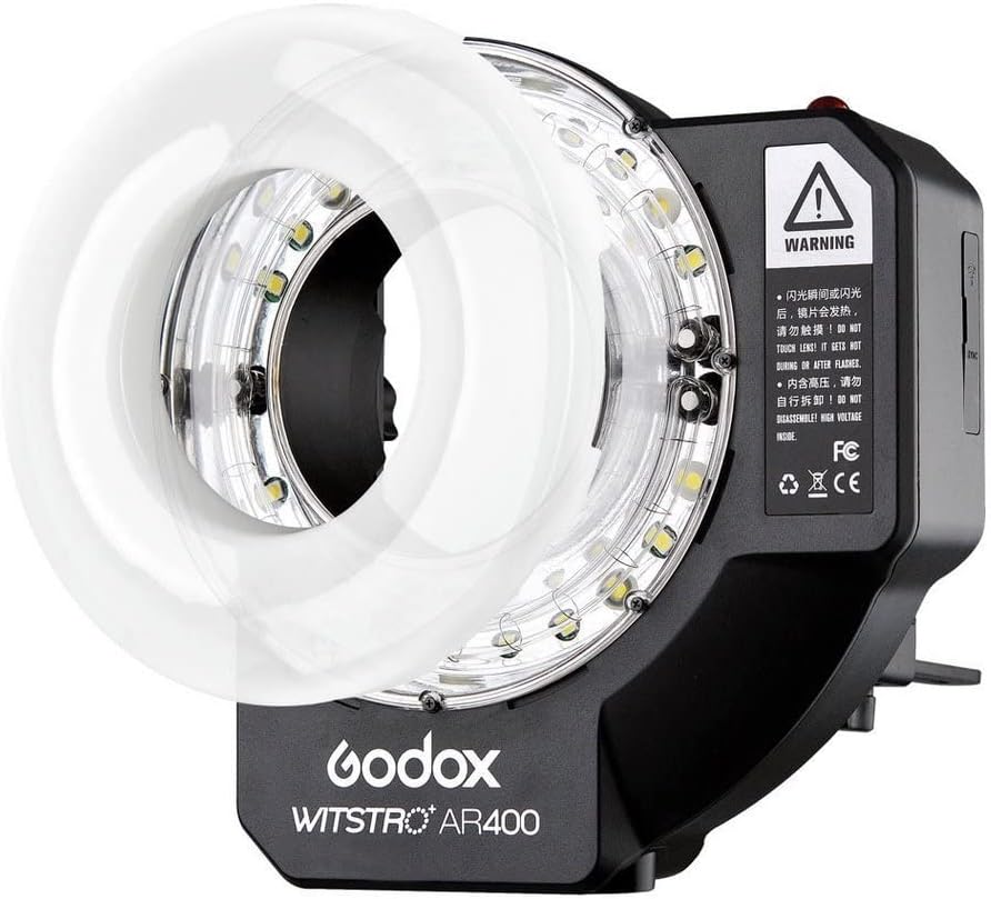 Flash de anel leve Godox Wistro AR400