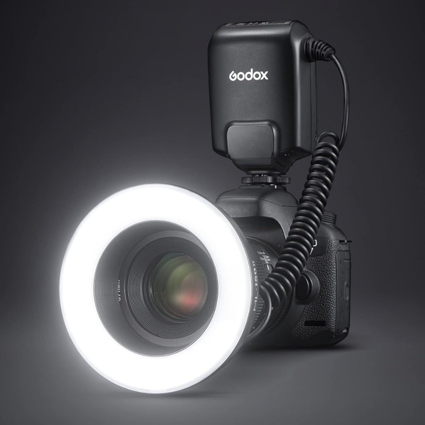 Godox ML-150II ML150II Macro LED Ring Flash Speedlite GN12 Tempo de reciclagem de 0,1-2 s 5800K ± 200K para câmeras DSLR Sony Canon Nikon Fuji Olympus Panasonic para produção de vídeo, fotografia de animais e plantas