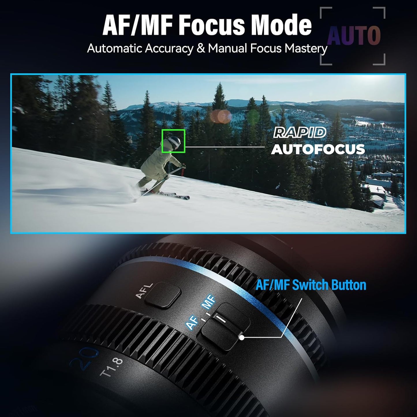 SIRUI 20mm T1.8 1.33X Anamorphic Lens, S35 Autofocus Lens