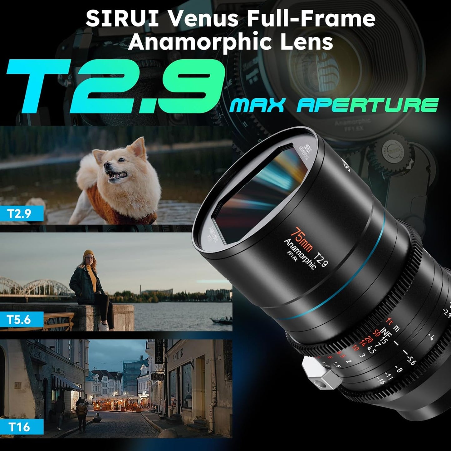 SIRUI 75mm T2.9 1.6X Full-Frame Anamorphic Lens Cinema Lens