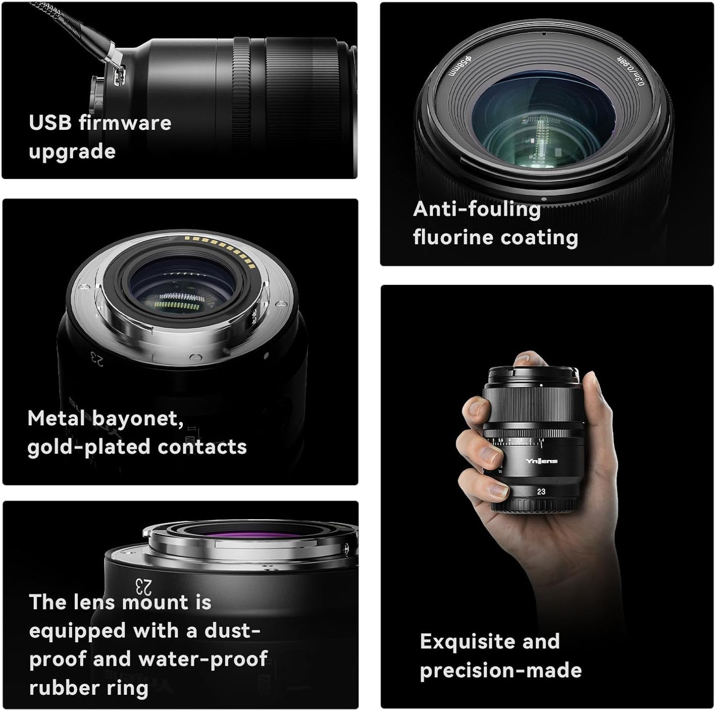 Lente YONGNUO YN23mm F1.4 com controle remoto