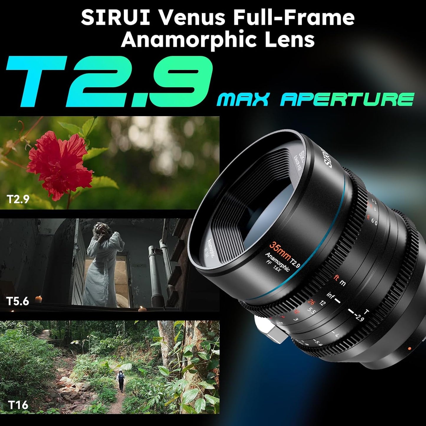 SIRUI 35mm T2.9 1.6X Full-Frame Anamorphic Lens Cinema Lens