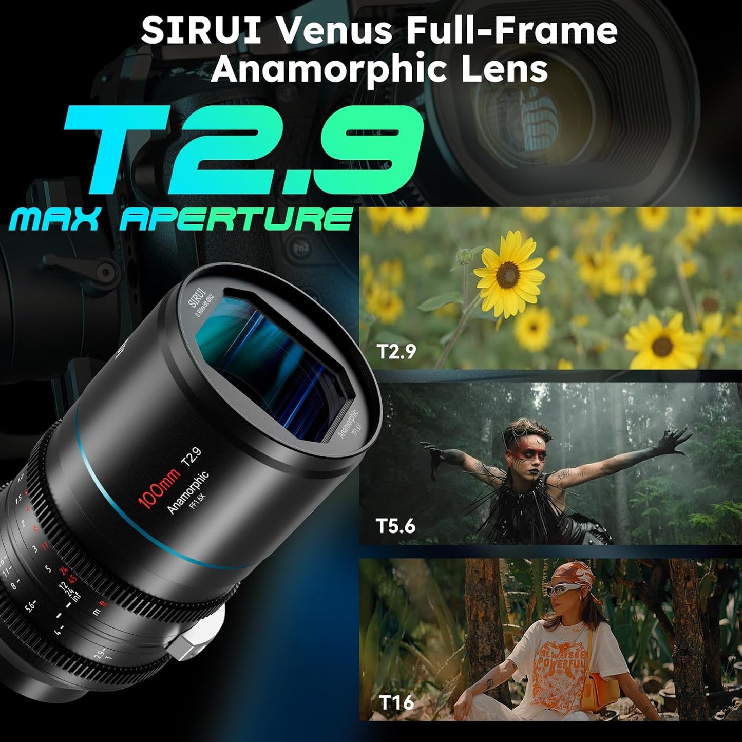 SIRUI 100mm T2.9 1.6X Full-Frame Anamorphic Lens Cinema Lens
