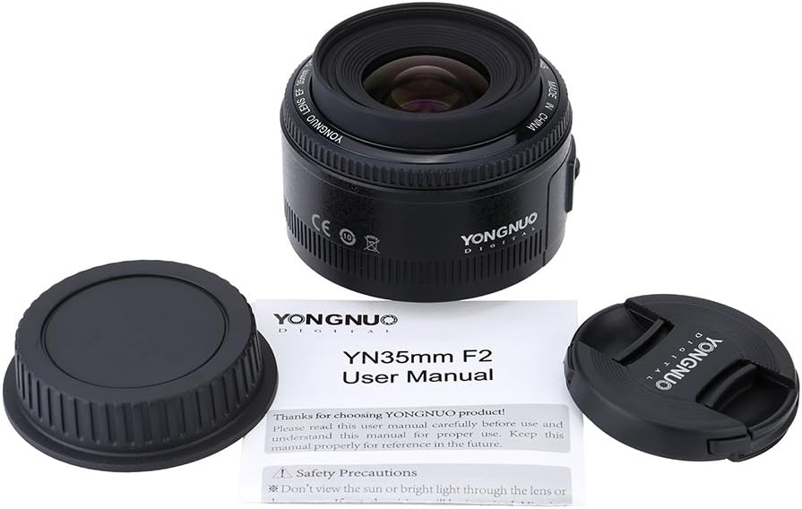 Lente YONGNUO YN35mm F2 para câmera Canon EOS com montagem EF