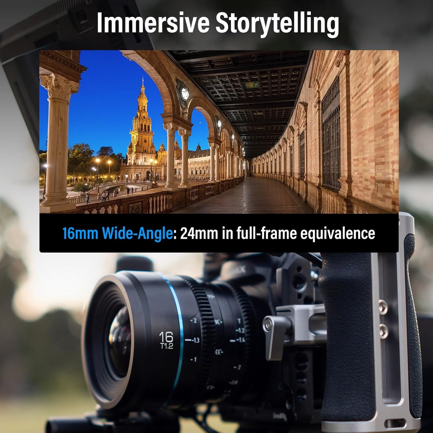 SIRUI Night Walker 16mm S35 Wide Angle Cine Lens, T1.2 Large Aperture Manual Focus Lens