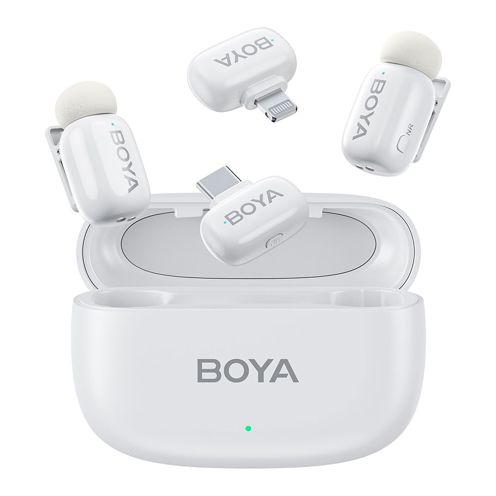 Microfone de lapela sem fio BOYA mini para Android/Tablets/PC com plugue USB C, redução de ruído