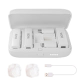 Microfone de lapela sem fio BOYA BOYALINK-W para iPhone/Android/vlog com câmera, sistema de microfone duplo de lapela tudo-em-um, entradas Lightning e USB-C e estojo de bateria para smartphones/DSLR YouTube Facebook Live