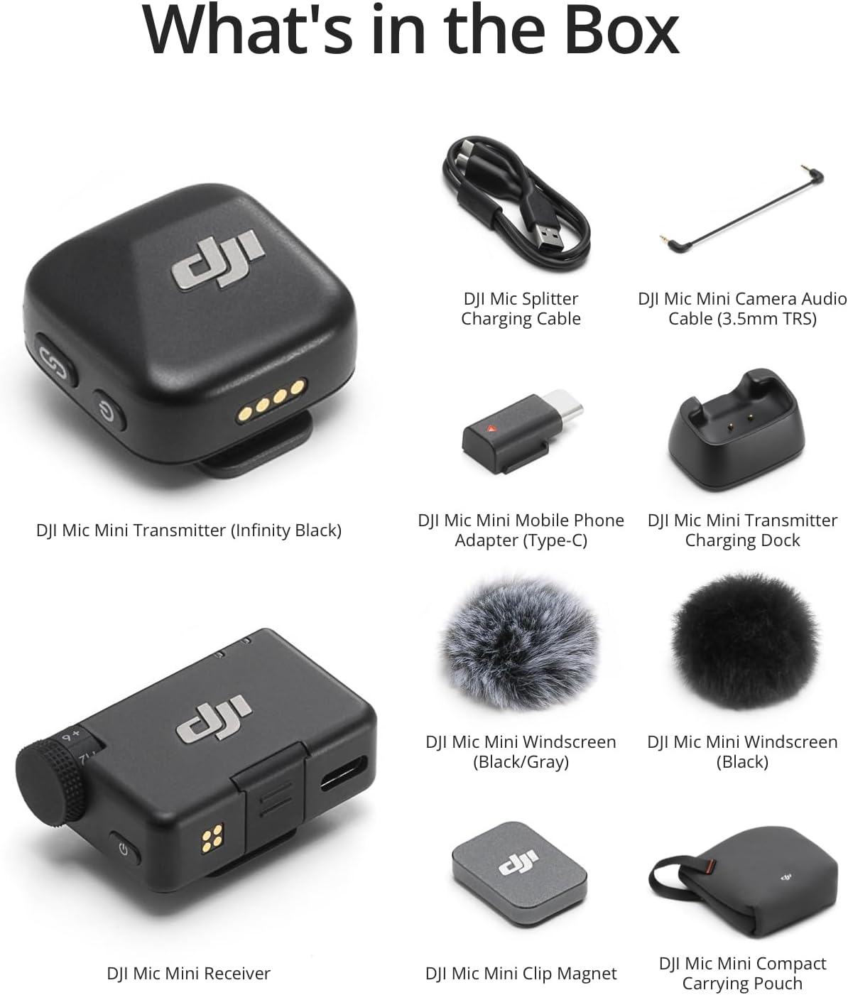 Sistema de microfone sem fio compacto DJI Mic Mini para 2 pessoas