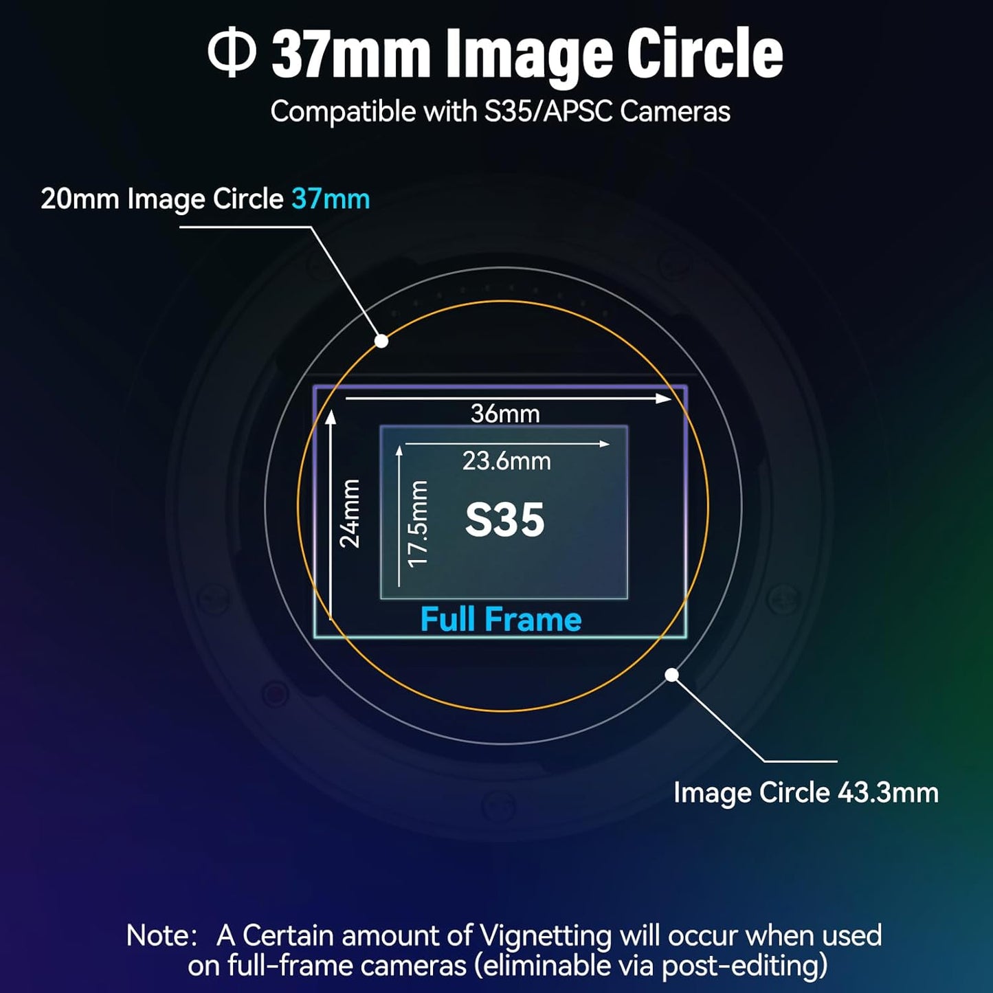 SIRUI 20mm T1.8 1.33X Anamorphic Lens, S35 Autofocus Lens