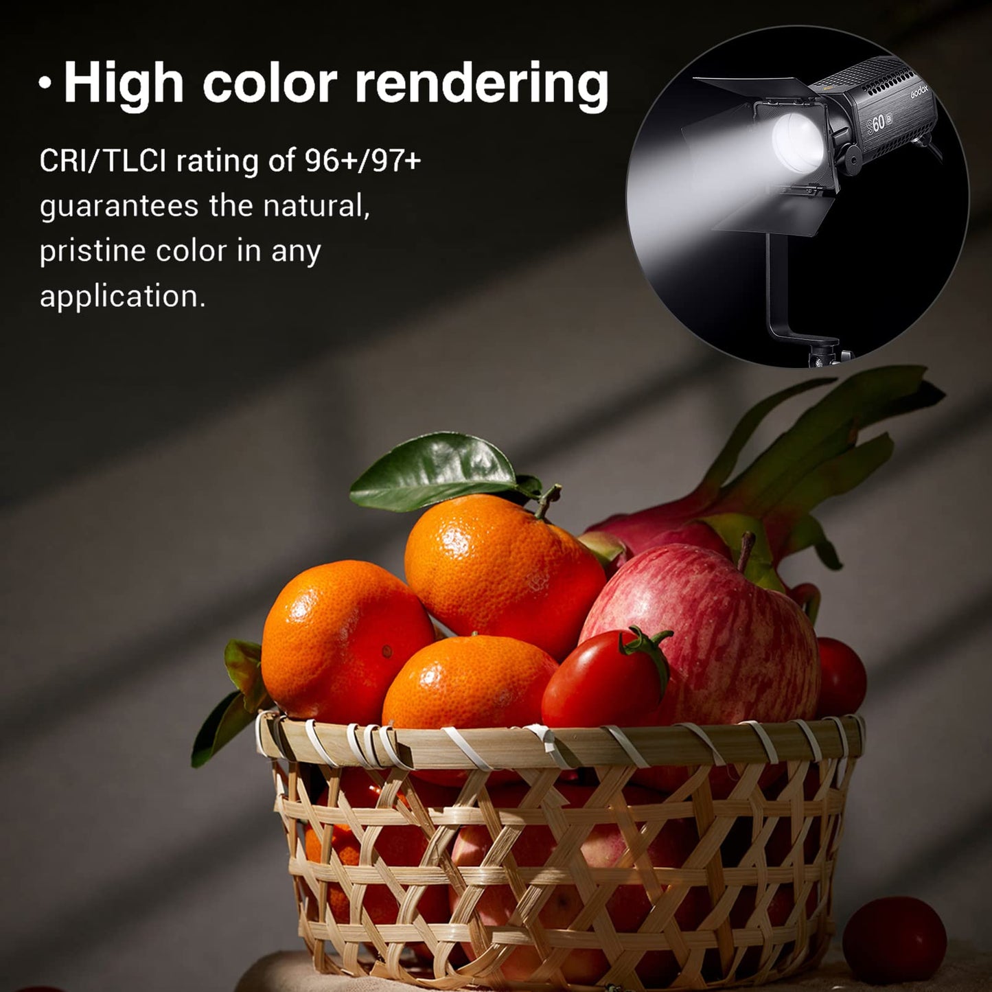 Luz de vídeo LED com foco Godox S60Bi