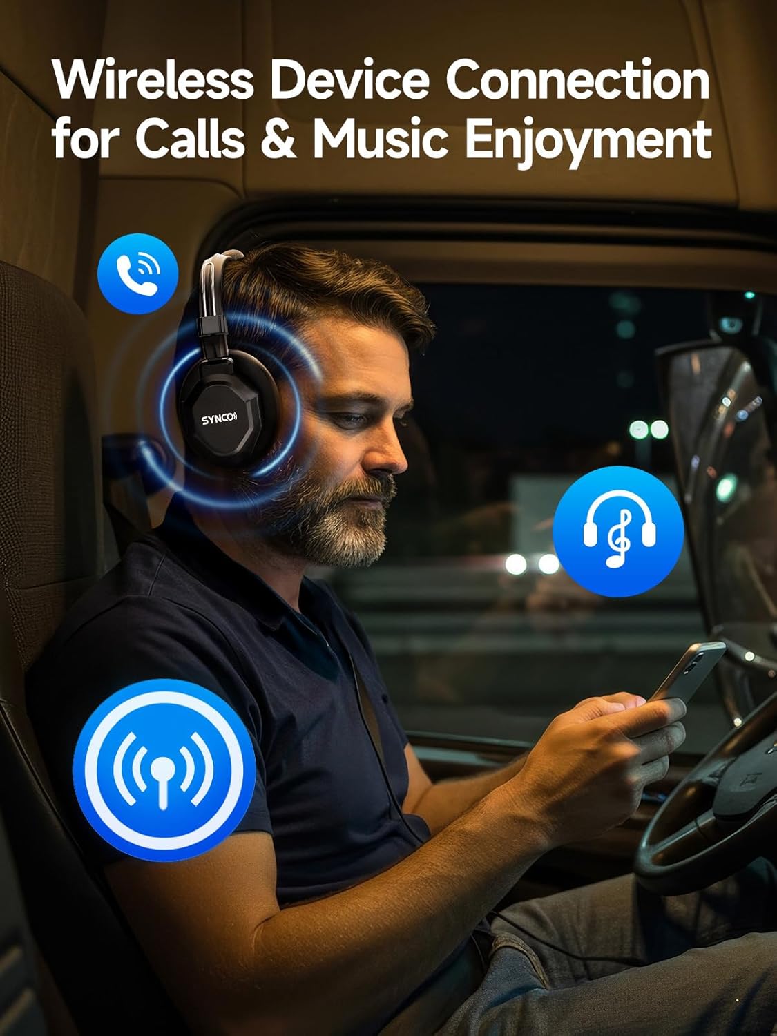 Intercomunicador sem fio Synco Xtalk XMax2 com 2 fones de ouvido duplos (2,4 GHz)