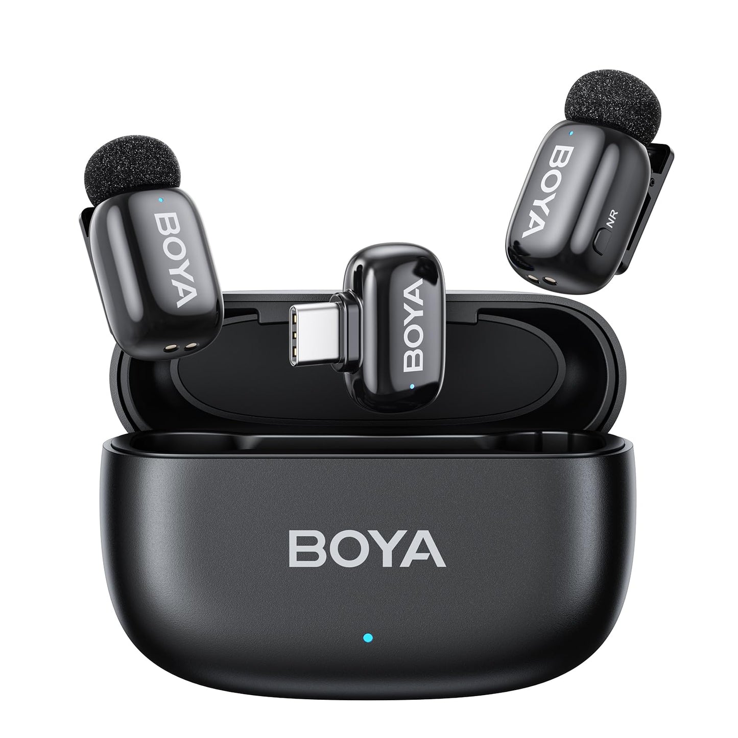 Microfone de lapela sem fio BOYA mini para Android/Tablets/PC com plugue USB C, redução de ruído
