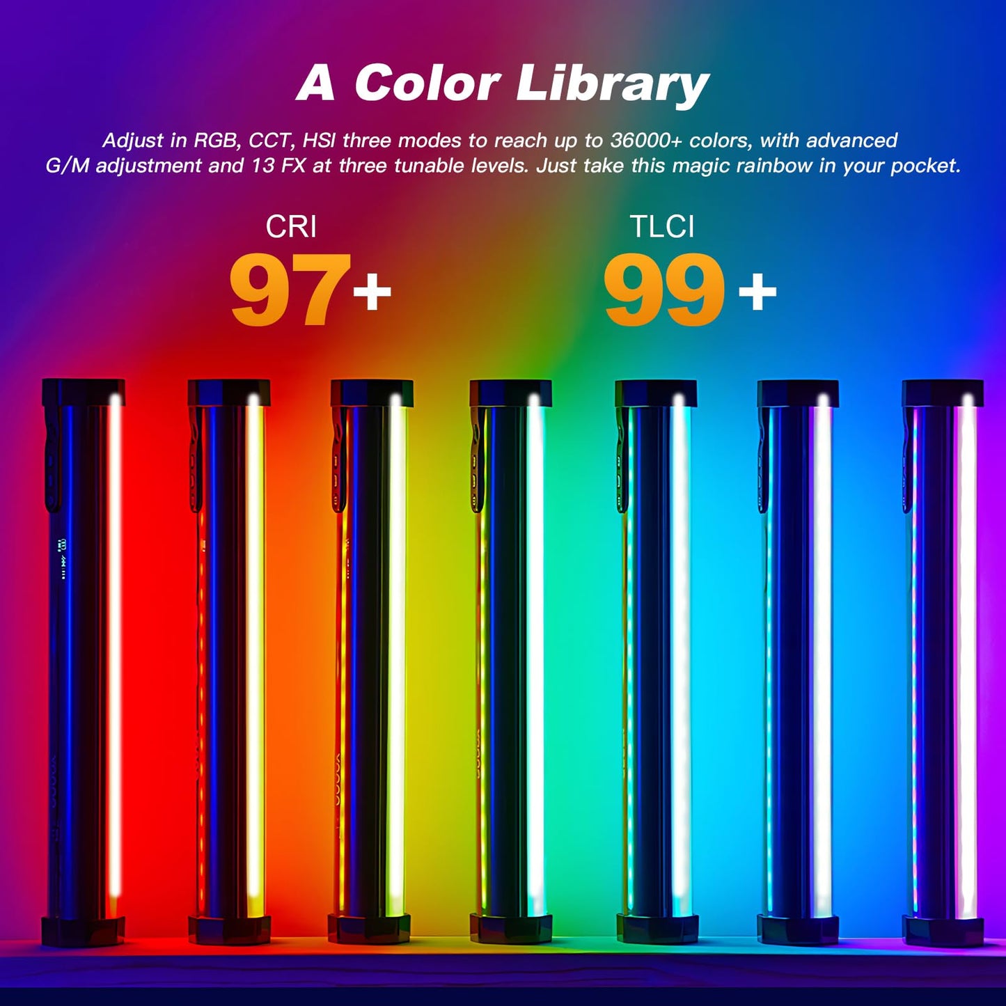 Kits Godox TL30-K1/TL30-K2/TL30-K4 Luzes de tubo RGB 8W 2700-6500K Lux 740 CRI 97 TLCI 99 13FX com bateria de 2900mAh Luz portátil magnética