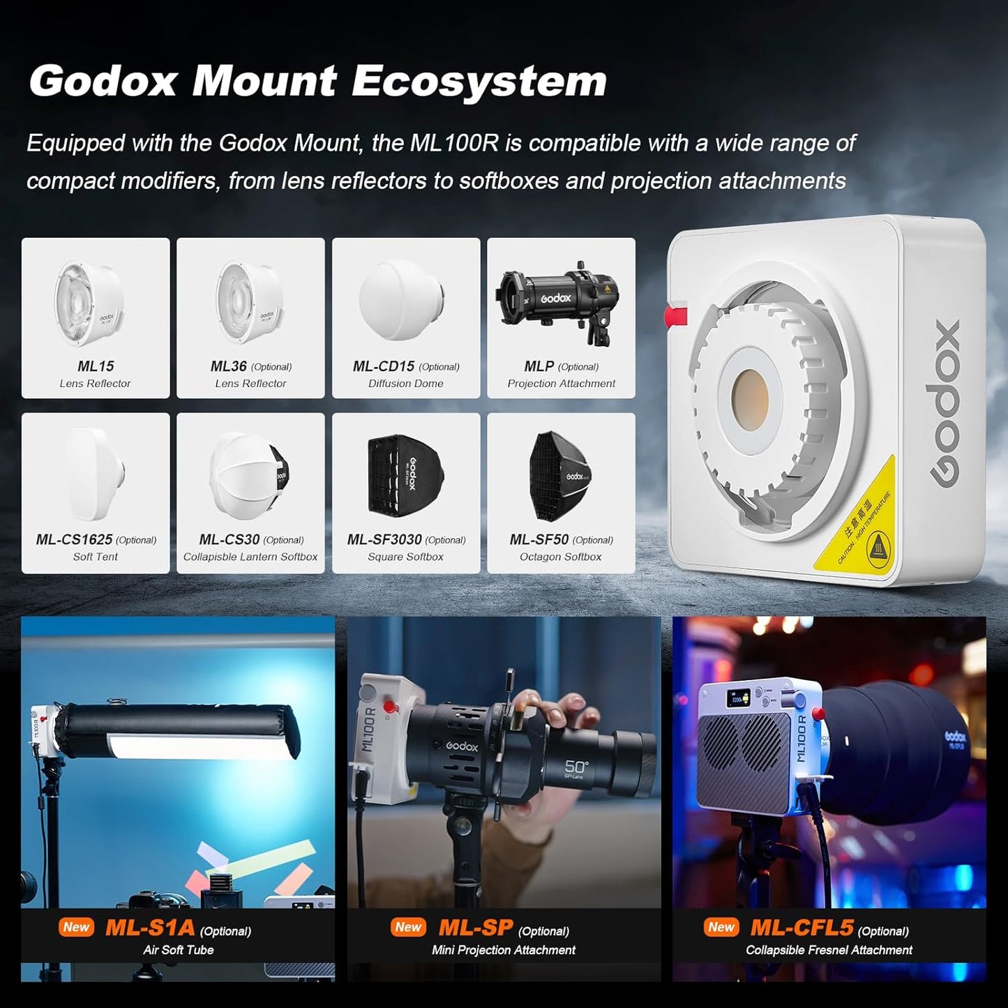 Luz de vídeo Godox ML100R Godox RGB