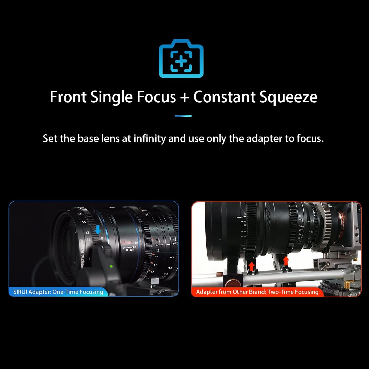 SIRUI 1.25x T2.9 Anamorphic Adapter for Venus Series Lenses with Front Single Focus