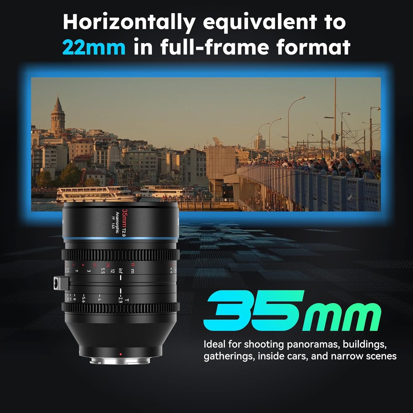 SIRUI 35mm T2.9 1.6X Full-Frame Anamorphic Lens Cinema Lens