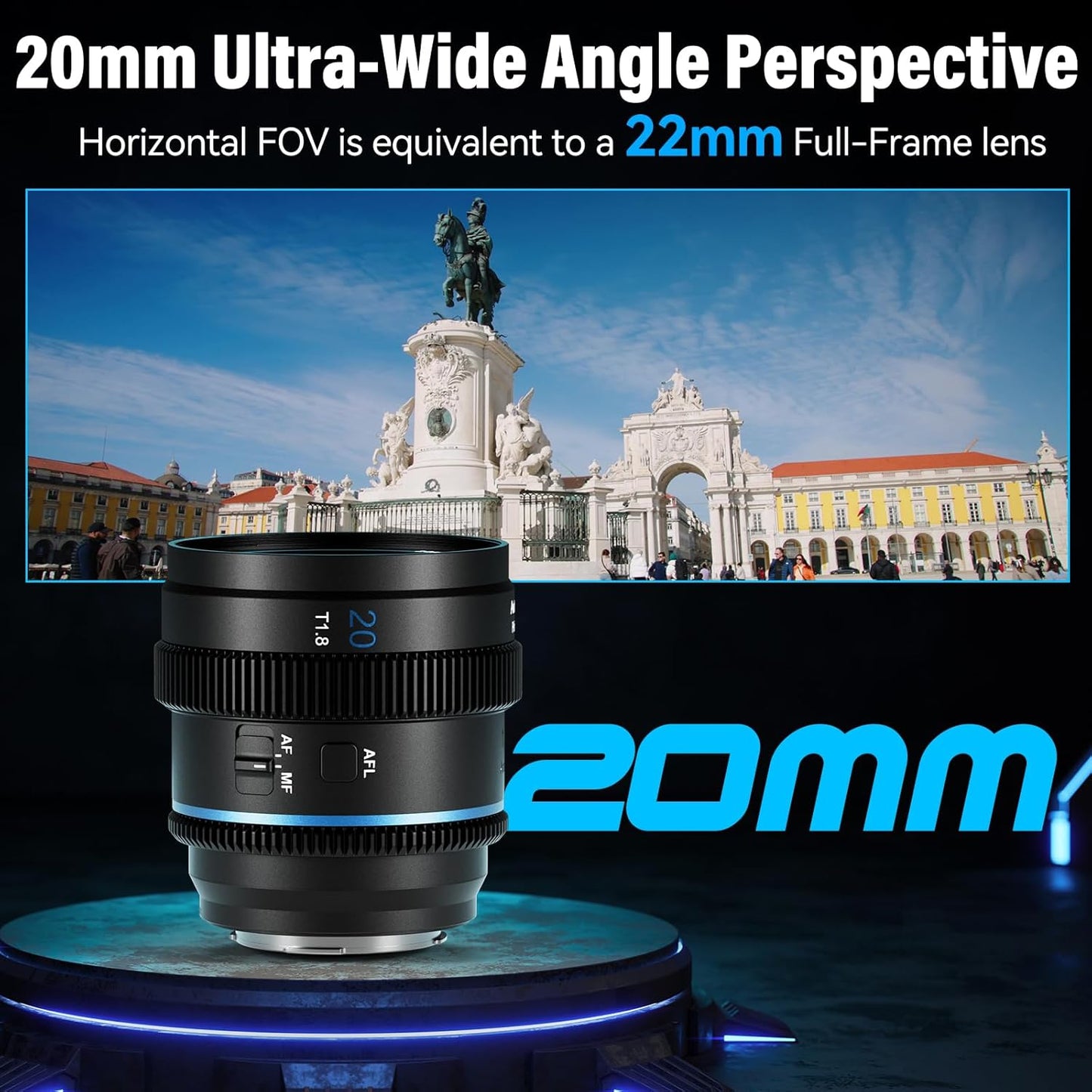 SIRUI 20mm T1.8 1.33X Anamorphic Lens, S35 Autofocus Lens