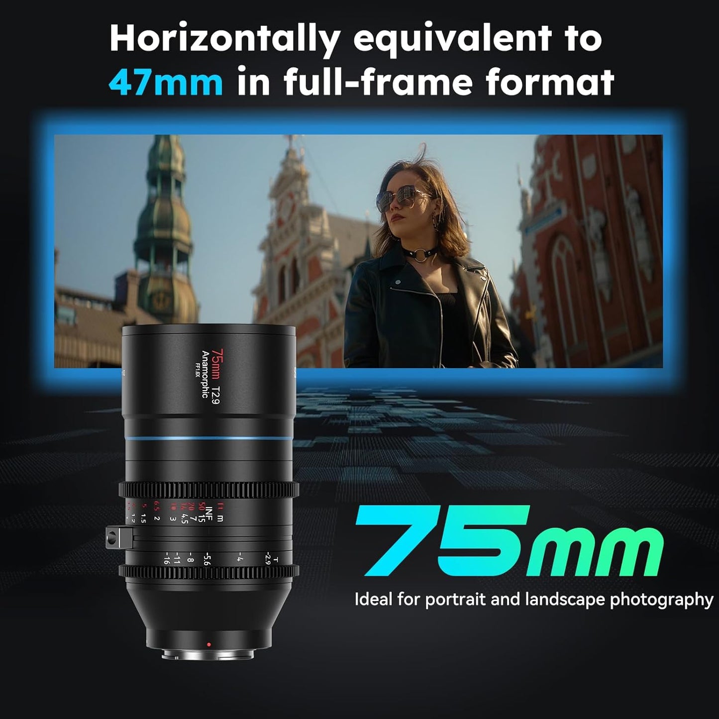 SIRUI 75mm T2.9 1.6X Full-Frame Anamorphic Lens Cinema Lens