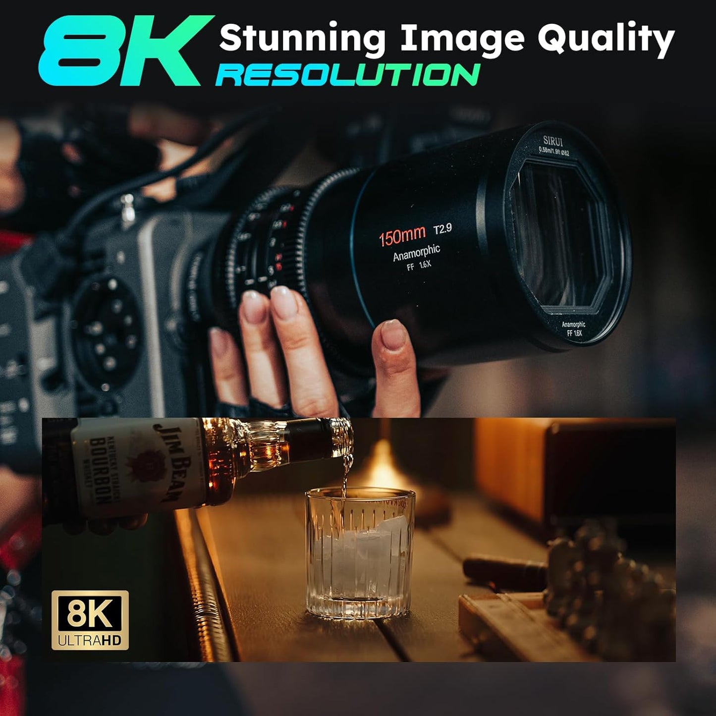 SIRUI 150mm T2.9 1.6X Full-Frame Anamorphic Lens, Telephoto Anamorphic Cine Lens