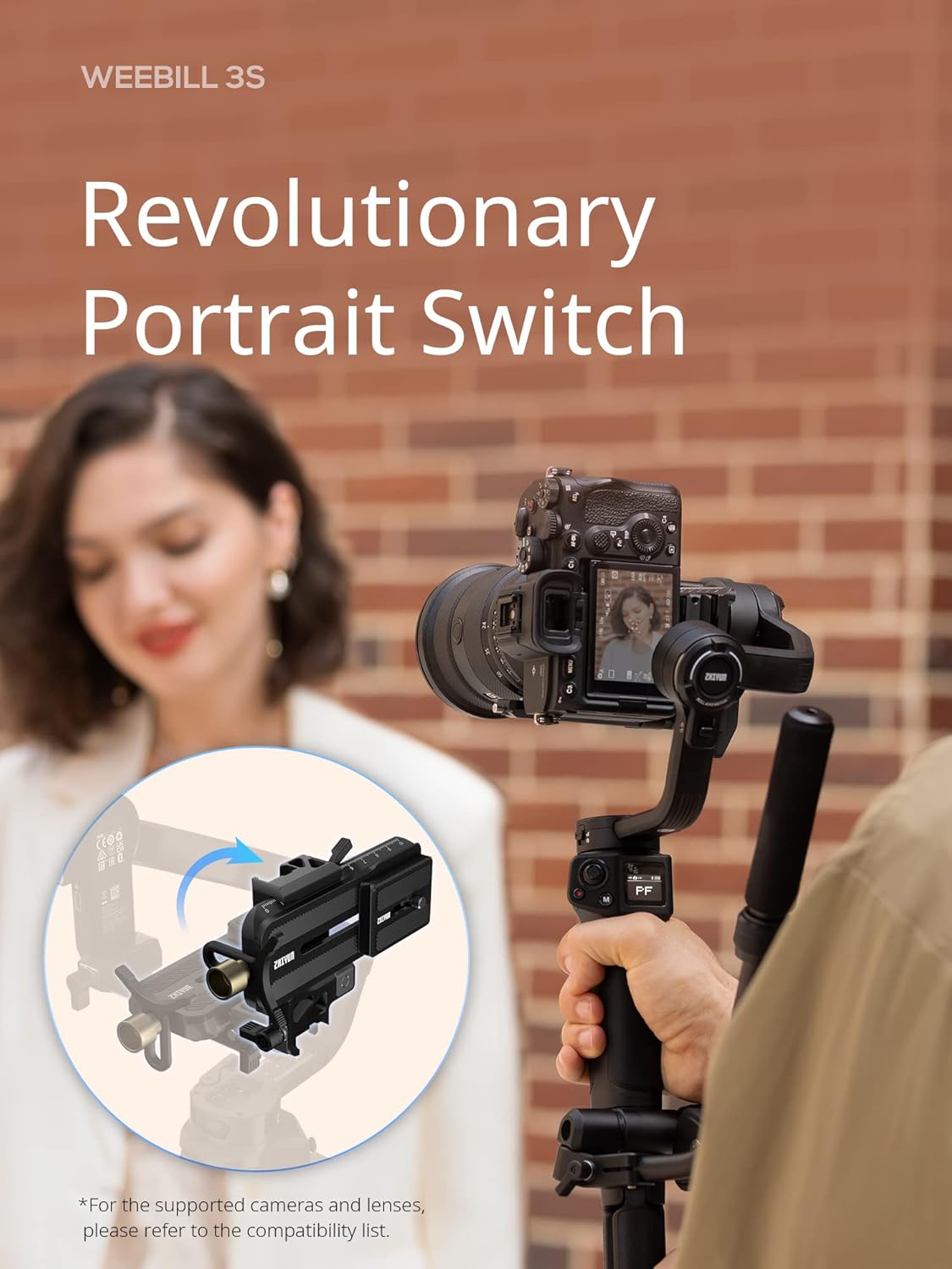 Estabilizador de Gimbal ZHIYUN Weebill 3S para Câmera DSLR e Mirrorless