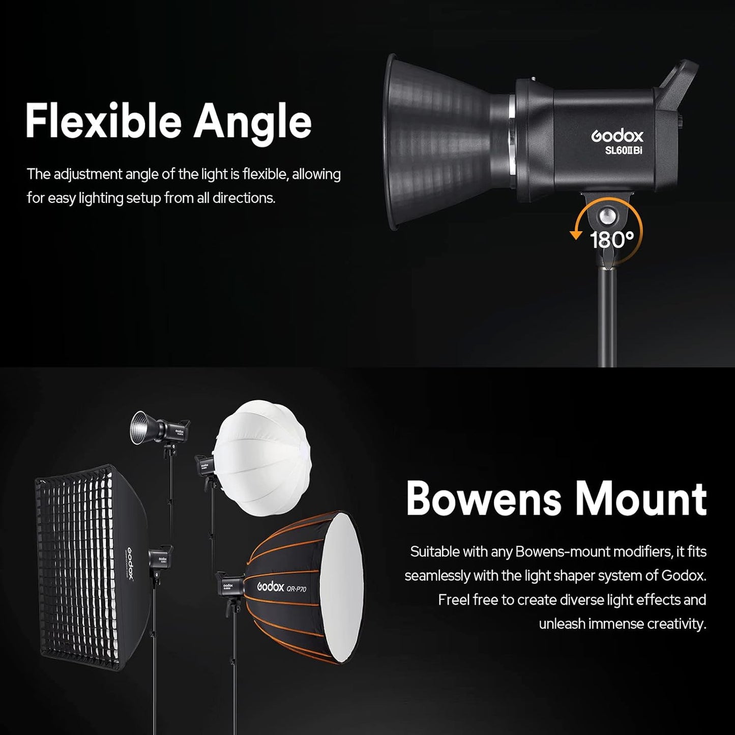 Luz de vídeo LED bicolor Godox SL60IIBi