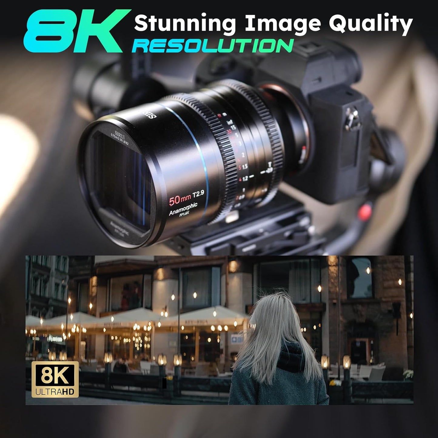 Sirui 50mm T2.9 Full Frame 1.6x Anamorphic Lens Cinema Lens (E Mount)