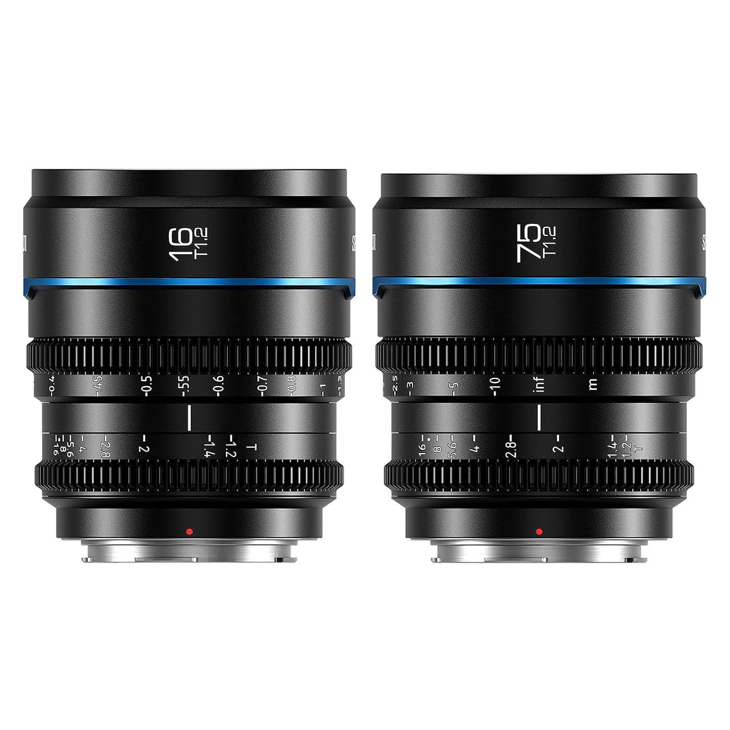 SIRUI Night Walker T1.2 S35 Cine Lens Set, 16mm, 75mm, Large Aperture Manual Focus Lens