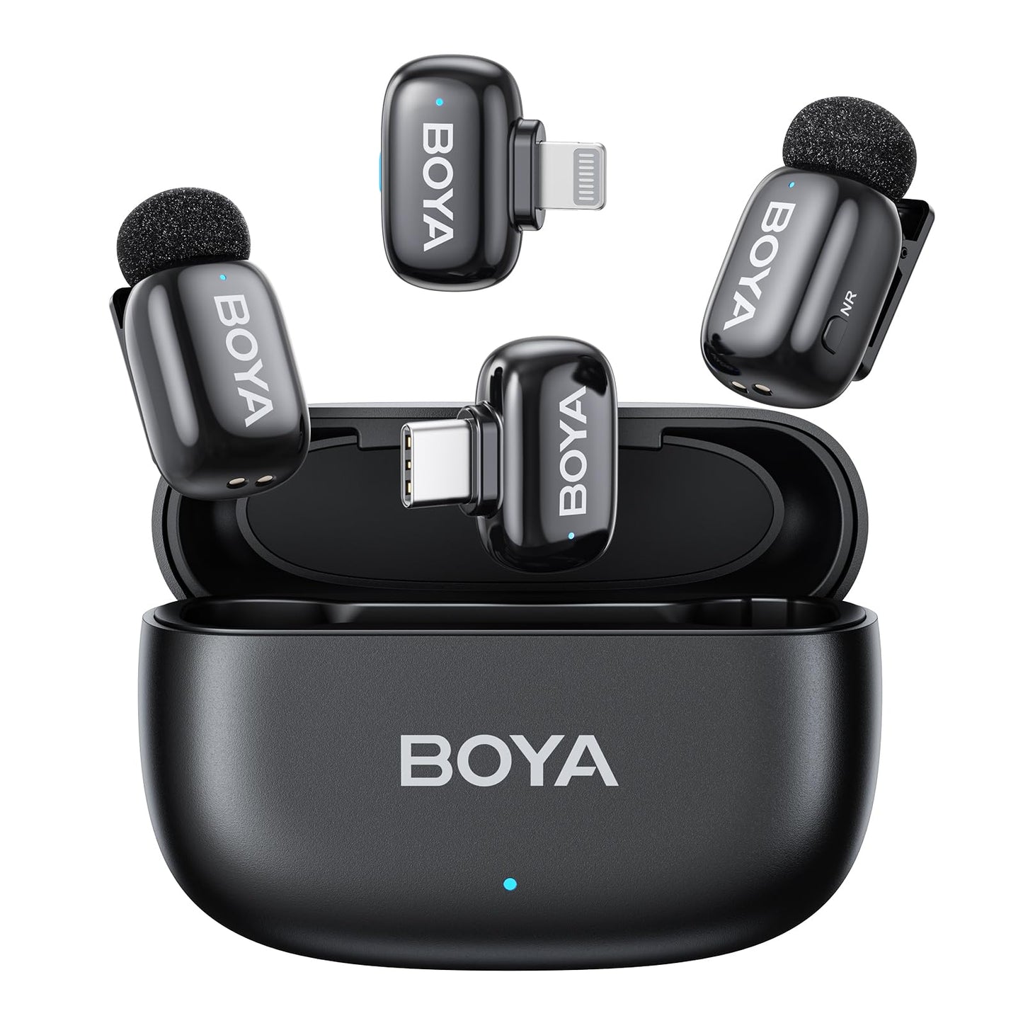 Microfone de lapela sem fio BOYA mini para Android/Tablets/PC com plugue USB C, redução de ruído