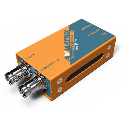 Conversor de transmissão de bolso AVMATRIX Mini SC1112 3G-SDI para HDMI 