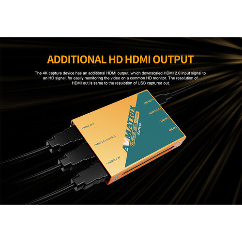 Dispositivo de captura de vídeo AVMATRIX 4K HDMI para USB-C 3.1 