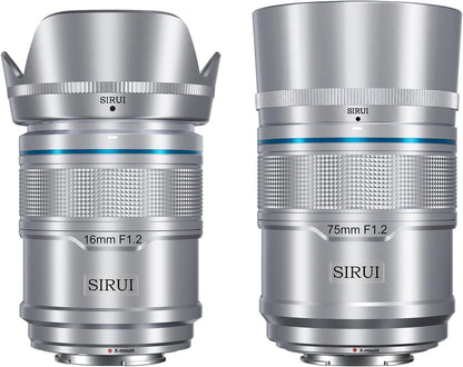 SIRUI Sniper 16mm, 23mm, 33mm, 56mm, 75mm APS-C Autofocus Lens Set, F1.2 Wide Angle Camera Lens
