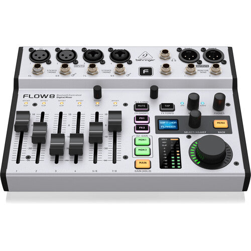 Mesa de som digital Behringer FLOW 8 com áudio e controle Bluetooth