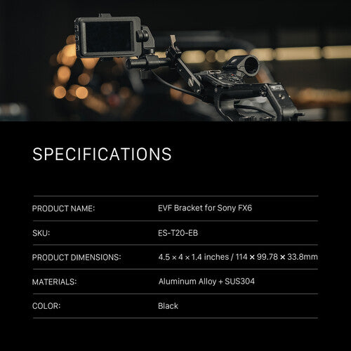 Tilta EVF Bracket for Sony FX6 ES-T20-EB