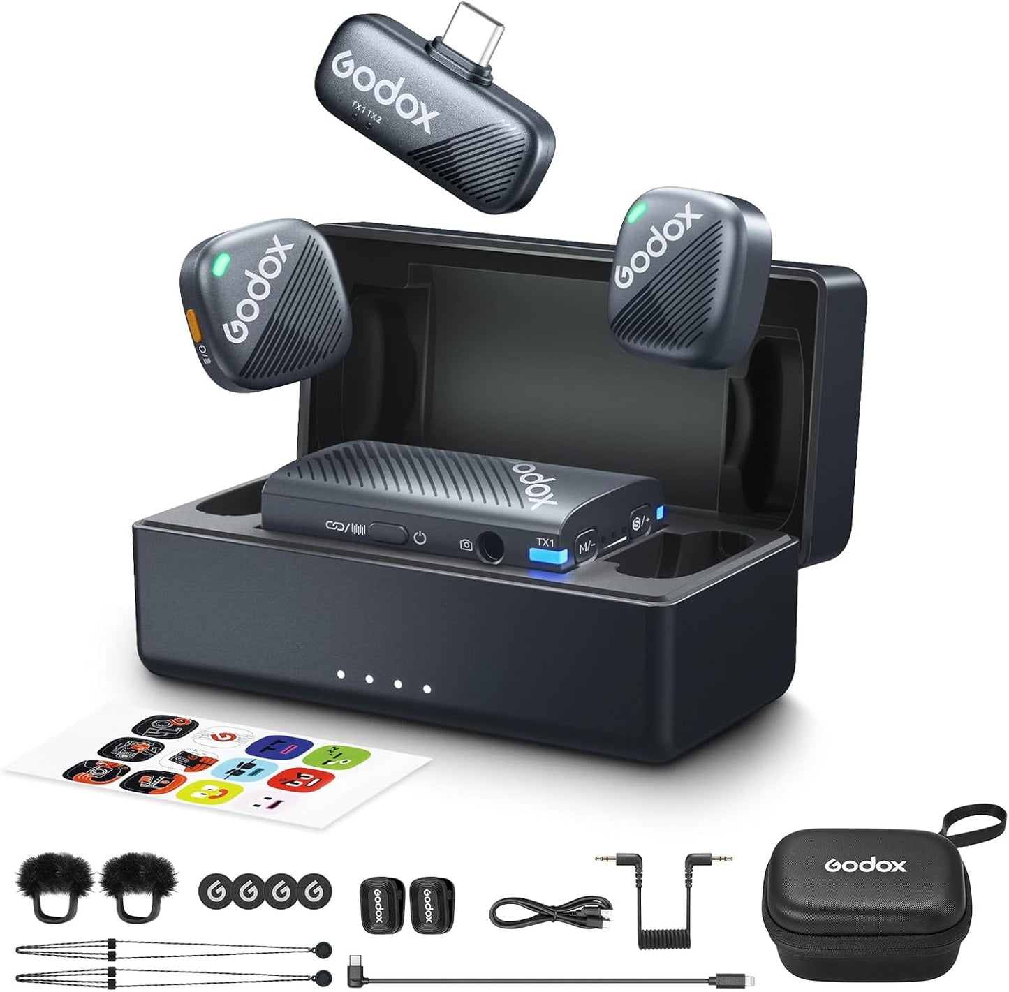 Microfone de lapela sem fio GODOX Cube-C
