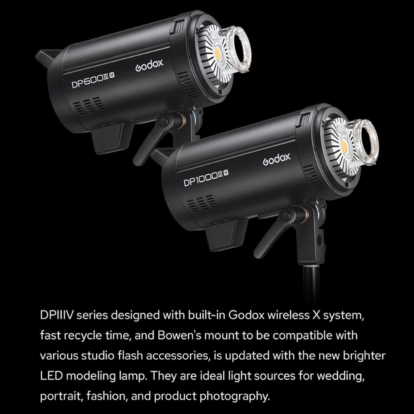 Godox DP600IIIV 600Ws Luz de estúdio com flash estroboscópico