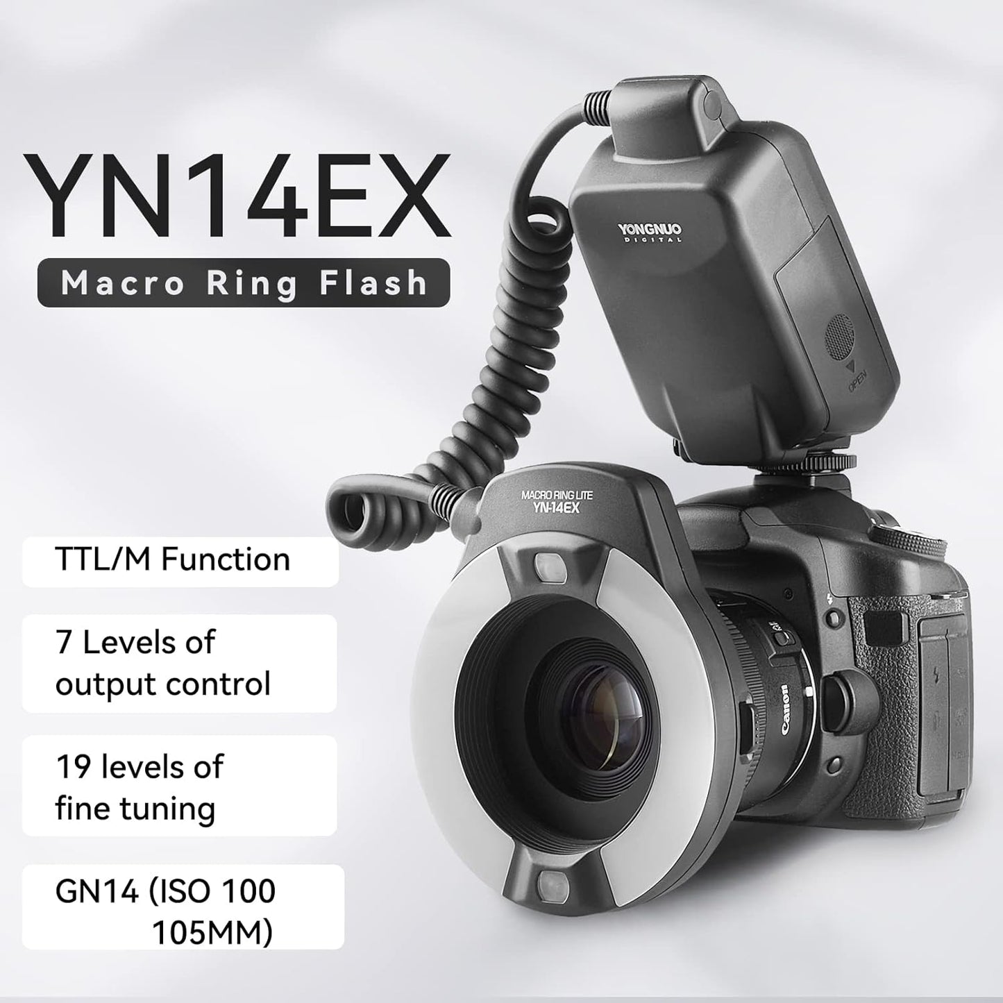 YONGNUO YN-14EX YN14EX TTL Macro Ring Flash para Canon EOS